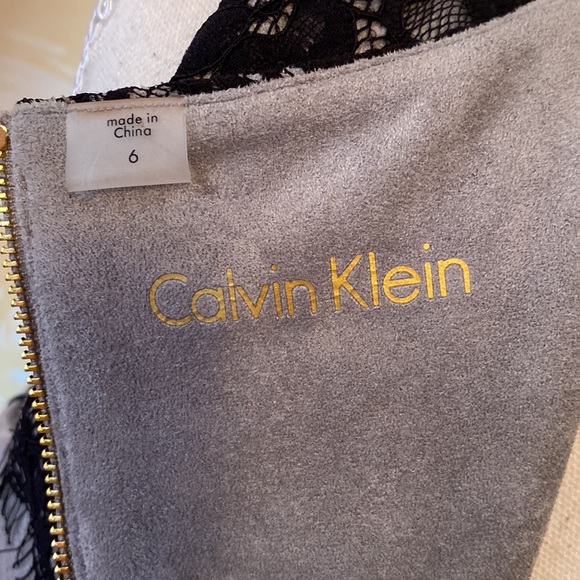 CALVIN KLIEN FAUX SUEDE AND LACE TANK DRESS SIZE 6 NWT - Picture 7 of 8